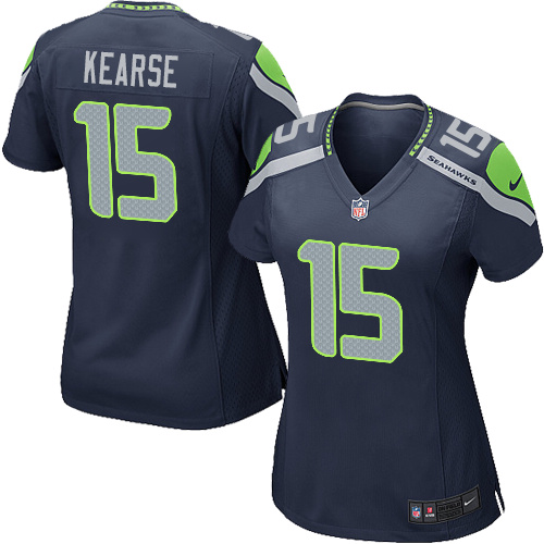 Women's Game Jermaine Kearse Nike Jersey Navy Blue Home - #15 NFL Seattle Seahawks